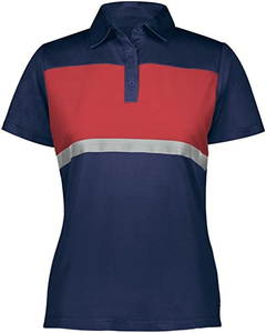 Camisa de Mujer, Corte Entallado, Informal, Tejida, Bordada, con Cuello Alto, Transpirable, de Algodón y Poliéster, para Oficina y Deportes - Product Image 3