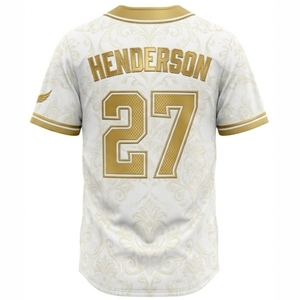 Maillot de baseball de haute qualité pour homme, manches courtes, col en V, boutons sur le devant, logo brodé, motif floral, coupe classique, toutes saisons - Product Image 6