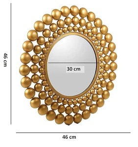 Miroir mural rond en métal doré le plus vendu avec cadre à bulles, design décoratif glamour - Product Image 2