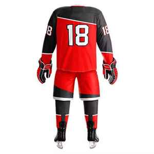 Men's Full Sublimation Print Ice Hockey Jersey Set Quick Dry Moisture Wicking Regular Fit Field & Ice Hokey Sportswear Uniforms - Product Image 3