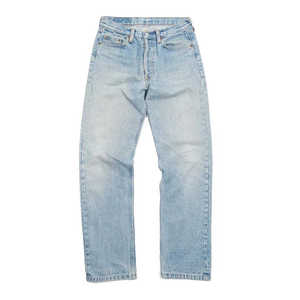 Jean en denim 100 % coton délavé bleu clair déchiré coupe bootcut style vintage 5 poches léger pour homme - Product Image 1