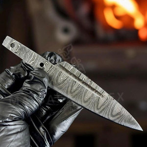 Handmade Sgian Dubh Blank Blade Heat Treated Damascus Steel <b>File</b> Work Scottish Knife Making Blade - Product Image 3