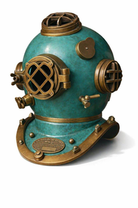 Réplica del Casco de Buceo Mark V de la Marina de los Estados Unidos, Acabado en Cobre Antiguo, Casco de Buceo Náutico para Aguas Profundas, Decoración Marítima - Product Image 2