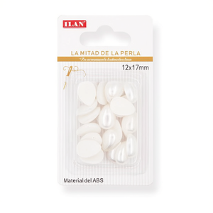 Mezza Perla Ilan 12x17mm in Materiale ABS per Perline da Abbigliamento - Product Image 1
