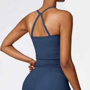 ชุดโยคะ 3 ชิ้น ชุดเลกกิ้งโยคะ กางเกงขาสั้นสำหรับผู้หญิง เสื้อฟิตเนส กางเกงโยคะรัดรูป เสื้อกล้ามออกกำลังกายพร้อมแผ่นรองหน้าอกสำหรับสุภาพสตรี - Product Image 3