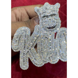 Custom <b>King</b> Name Pendant <b>Crown</b> VVS Lab Grown Diamonds 925 Sterling Silver GIA Certified Iced Hip Hop Personalized Jewelry Gift - Product Image 2