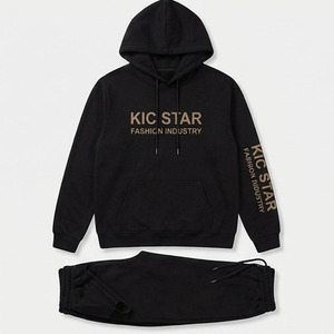 ชุดวอร์มยูนิเซ็กซ์ขายส่ง ผ้าฝ้ายฟลีซ 100% ระบายอากาศได้ดี เสื้อฮู้ดแบบสวมหัว กางเกงวอร์มสำหรับฤดูหนาว ผลิตในประเทศปากีสถาน - Product Image 2