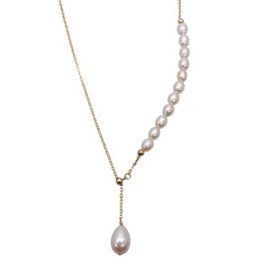 Collar de Perlas de Agua Dulce con Cadena de Borla Ajustable de Plata S925 de Alta Calidad, Simple, Lujoso y Moderno - Product Image 5