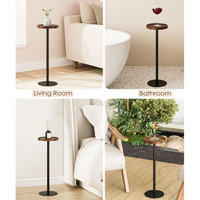 Petite table basse ronde moderne en métal et MDF pour salon