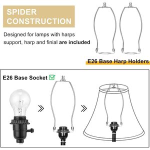 Set di 2 Paralumi a Campana in Tessuto Crema, Ricambio per Paralumi Medi, 6 pollici (top) x 13 pollici (base) x 10 pollici (altezza), Coprilampada in Lino Naturale - Product Image 2