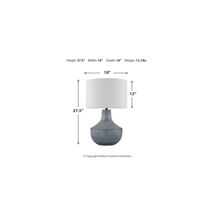Latest design Antique <b>Blue</b> Metal Table Lamp Textured Pattern Base Linen Fabric Shade Elegant Bedside Nightstand Light Home Decor - Product Image 1