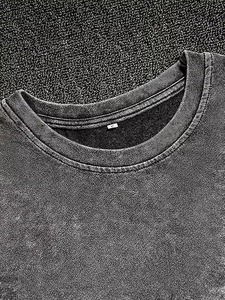 Camiseta de Algodón para Hombre, Estilo Vintage con Lavado Ácido, Oversize, Transpirable, 230g, Moda Verano, Streetwear, Hombros Caídos - Product Image 6
