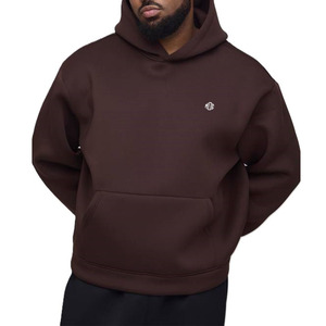 Solid Color Cotton Fleece Hoodies for <b>Men</b> Regular Fit <b>Pullover</b> Streetwear Custom Logo Thick Fabric Low MOQ Bulk Manufacturing - Product Image 3