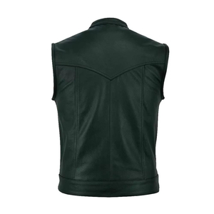 PU Leather Material Lightweight Comfortable Fit Streetwear OEM Fashion <b>Men</b> Leather <b>Vest</b> Casual Sleeveless Outerwear Smooth - Product Image 4