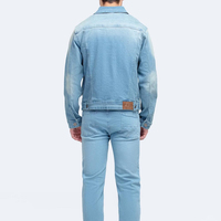 Veste en jean tissé épaisse décontractée pour homme, 100 % coton, patchwork uni, taille personnalisée, imperméable, coupe-vent, écologique