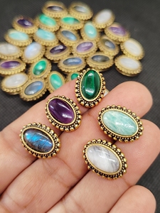 Gemstone Connector Gold Plated & Antique Plated Jewelry Making Double Loop Connector - Product Image 6