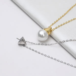 จี้เงินแท้ S925 รูปทรงกรวย 8-13 มม. สำหรับทำเครื่องประดับมุก DIY สไตล์หยาวเฉิน ชุดจี้พร้อมฐานเปล่า 1252 - Product Image 2