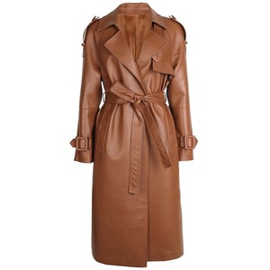 Top Trendy <b>Women</b> <b>Long</b> Coats New Casual 100% Real <b>Leather</b> <b>Long</b> <b>Jackets</b> For <b>Women's</b> Wholesale Winter Sheepskin <b>Long</b> Coat - Product Image 3