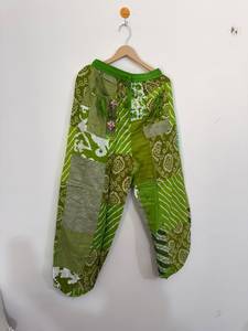 Pantalones Harem de Rayón con Parches, Cintura Elástica, Corte Recto, Largos, Ajuste Regular, Estilo Dulce, Verano, Playa, Casual, Étnico - Product Image 3
