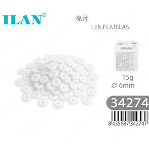 Paillettes ILAN 6mm Bianche 15g Decorazioni per Artigianato - Product Image 1