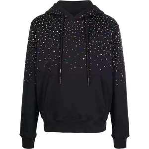 เสื้อฮู้ดดี้ผู้ชายแบบพรีเมียมสั่งทำพิเศษ ประดับด้วยคริสตัล ผ้าฝ้ายฟลีซ ทรงปกติ สไตล์ลำลอง สตรีทแวร์ รับผลิตแบบ OEM ขายส่งจากโรงงานในสหรัฐอเมริกา - Product Image 4