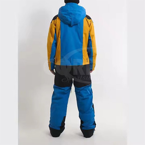 Ensemble veste et pantalon de ski pour homme, couleurs contrastées, bleu, jaune, noir, fermeture éclair à capuche, imperméable, Gore-Tex, isolation synthétique, adulte - Product Image 6