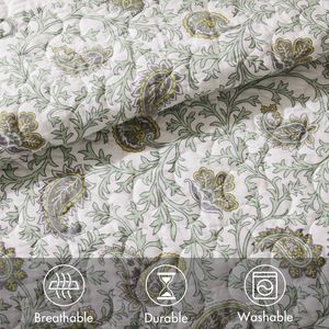 Juego de Edredón de 6 Piezas de Algodón Percal con Almohadas Decorativas King/Cal King, Elegante Juego de Ropa de Cama - Product Image 3