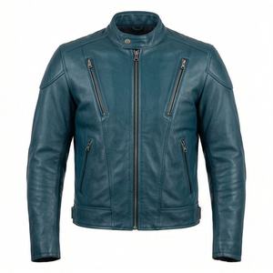 Veste en cuir pour homme NAI-0498C, style motard rétro, vêtement de protection, couleur personnalisable, vente en gros. - Product Image 1