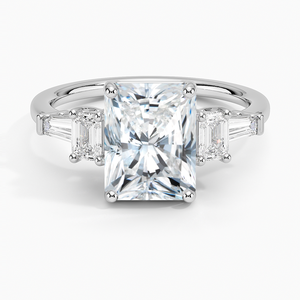 BOJ <b>Ring</b> 3 Radiant Cut 925 <b>Silver</b> Five Stone Prong Set <b>Solitaire</b> Engagement <b>Ring</b> GRA Certified 2ct D Color VVS1 Moissanite - Product Image 1