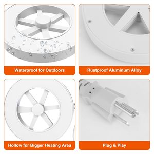 Riscaldatore per Vasca per Uccelli da Esterno 70W, Impermeabile in Lega di Alluminio con Termostato e Spegnimento Automatico per Vasche Riscaldate e Antigelo per Laghetti - Product Image 6