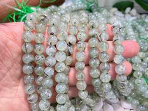 Perles rondes lisses en préhnite naturelle 4mm 6mm 8mm 10mm 12mm, perles de pierres précieuses en vrac pour la fabrication de bijoux - Product Image 2