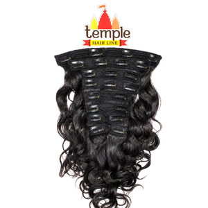 Extensions de cheveux indiens 100% naturels bruts, couleur noire, haute qualité, invisibles, Remy, à clips, ondulés naturels, sans couture, Andhra - Product Image 6