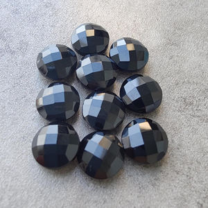 Pierre précieuse naturelle calibrée de qualité AAA+ en onyx noir, taille briolette ronde, pour la fabrication de bijoux, toutes tailles, vente en gros - Product Image 2