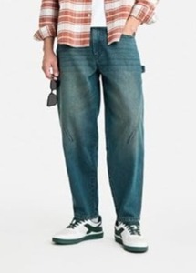 Jean en denim bleu décontracté pour homme, coupe ample, jambe large, en coton écologique, confortable et déchiré, qualité supérieure - Product Image 4