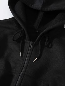 Women Fleece Full <b>Zip</b> <b>Up</b> <b>Cropped</b> Hoodie Sweatshirt 90s Long Sleeve Drawstring Hooded Crop Jacket Top with Pockets - Product Image 3