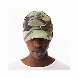 New Washed <b>Distressed</b> Baseball Cap Vintage Faded Soft <b>Top</b> with Raw <b>Distressed</b> Cap - Product Image 4