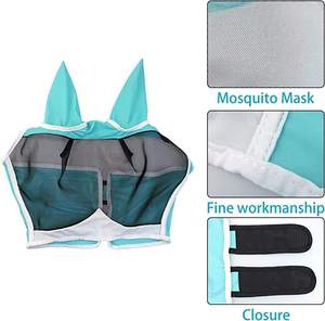 Couvre-mouches pour chevaux de qualité supérieure avec protection intégrale du visage et des oreilles en maille, répulsif anti-moustiques, disponible au prix de gros au Pakistan - Product Image 3
