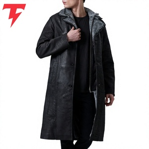 Venta Directa de Fábrica, Precio al por Mayor, Abrigos de Cuero Genuino para Hombre, Ajustables, Impermeables, Ecológicos, Nuevo Estilo Moderno - Product Image 1