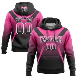 Sweat-shirt à capuche sportif tendance avec motif flèche, dégradé rose noir-blanc, nouvelle conception, sur mesure, vente en gros directe pour l'industrie - Product Image 1