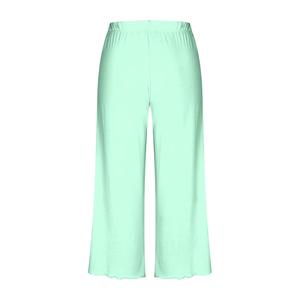 <b>Women's</b> High Waist Elastic Waist Breathable Ankle-Length Wide Leg Pants Solid Color Loose Fit Casual <b>Summer</b> Autumn Sleepwear - Product Image 6