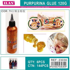 Colla Glitterata Ilan Purpurina 120G, Adesivo Dorato per Arti e Mestieri - Product Image 3