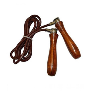 Cuerda de Saltar Profesional de Alta Calidad con Mango de Madera y Cuero Vacuno, Negra, Unisex, para Gimnasio, Fitness y Fisicoculturismo - Product Image 5