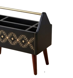Trending Design Black Colored Caddy <b>Wooden</b> Legs Superior Quality Modern <b>Wooden</b> Caddy Home Decoration Table <b>Wooden</b> Caddy - Product Image 5