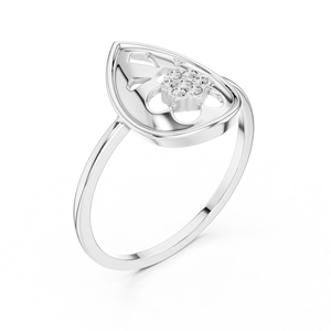 Bague de fiançailles solitaire 10K en argent avec pierre centrale CZ - Product Image 4