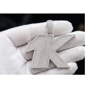 Pendentif Hip Hop en Moissanite de Qualité Supérieure, Argent 925, Sertissage Glacé, Collier pour Homme, Bijoux Streetwear de Luxe Disponibles - Product Image 1