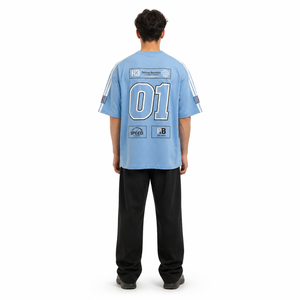 T-shirt graphique Y2K Motorsport en coton épais 280 GSM, coupe oversize, personnalisé, unisexe, streetwear de luxe, Rehman Brothers - Taille 2XL - Product Image 2