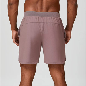 Wholesale Custom Men's Solid Casual Eco-Friendly Gym Shorts <b>Side</b> Pockets Quick Dry Breathable High Quality Mid Drawstring - Product Image 2