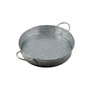 <b>Large</b> Iron/Galvanized Metal Eco-Friendly Dishwasher Safe Serving <b>Tray</b> With Handles Farmhouse Style Decorative Platter - Product Image 2