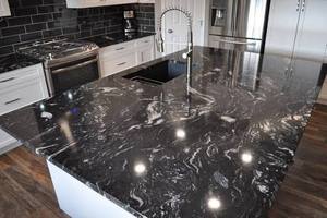 Organizador de mármol de piedra natural con vetas negras de titanio para isla de cocina, sala de estar, tocador y baño - Product Image 3