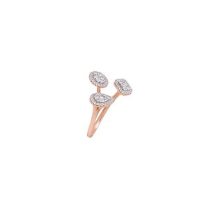 Rose <b>Gold</b> Diamond <b>Cocktail</b> <b>Ring</b> With Pear Cut Geometric Design Women Luxury Jewelry - Product Image 3